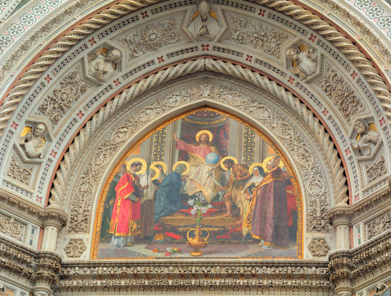 Detail on the arch above the Duomo door, Florence