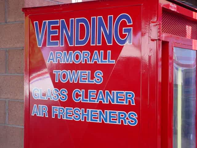 full vending services<br>Armorall & Towels<br>Glass Cleaner<br>Air Fresheners