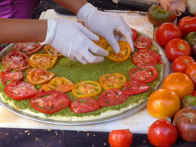 Pizza with tomatoes