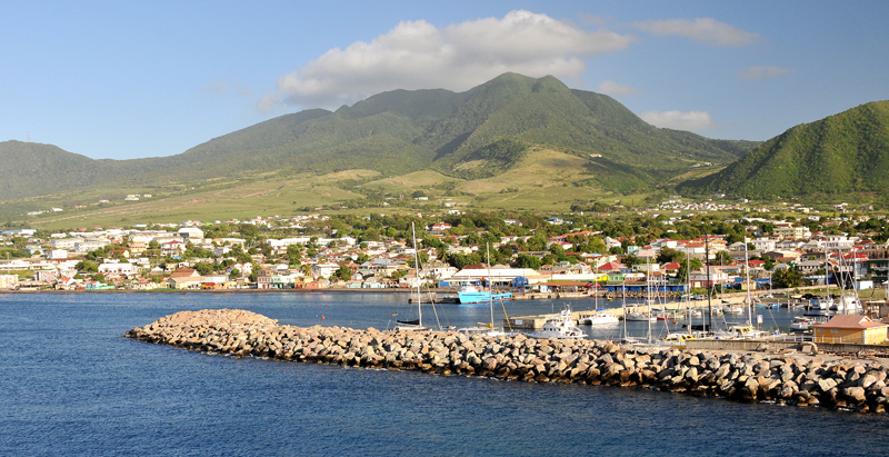 Port of Basseterre in the distance