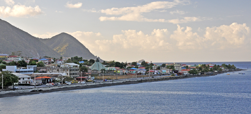 Morning arrival at Roseau port