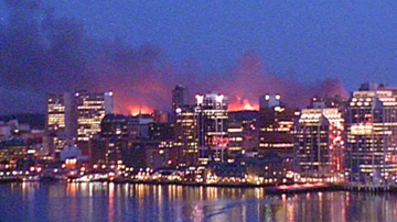 huge fire west of downtown Halifax