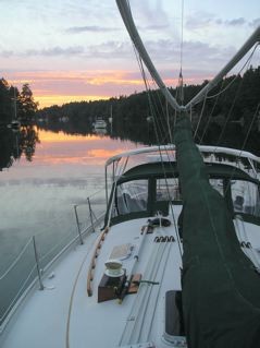 sunset at Annette Inlet, Prevost Island