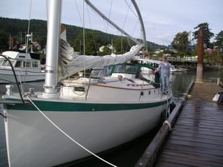 Eltie ready for the Farmers Market, Ganges BC, Salt Spring Island