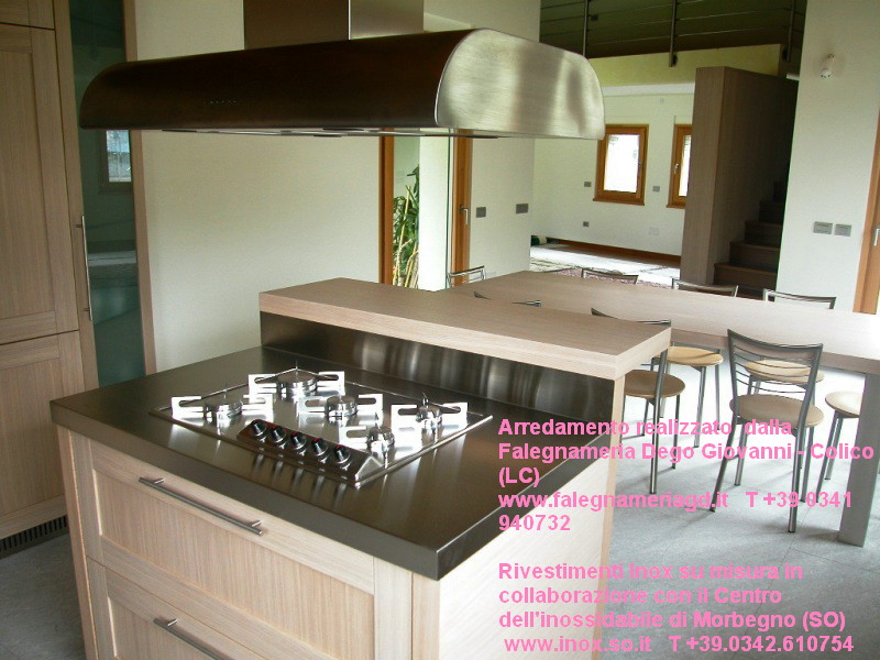 custom built kitchen wood and stainless steel acciaio inox e legno.JPG