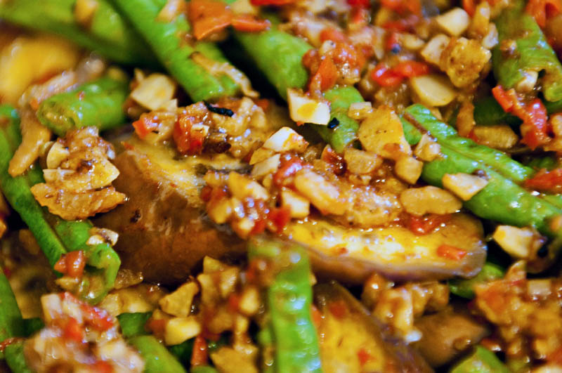 Fried Brinjal and Long Beans