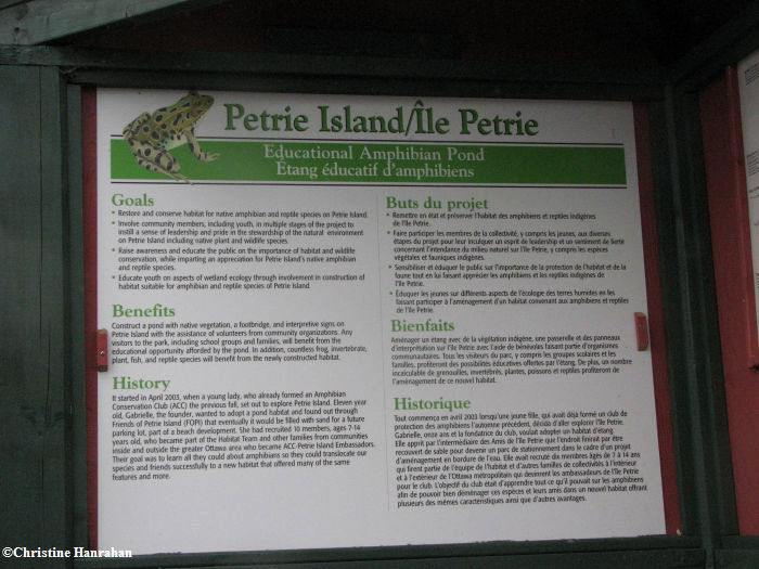 Petrie Island info sign