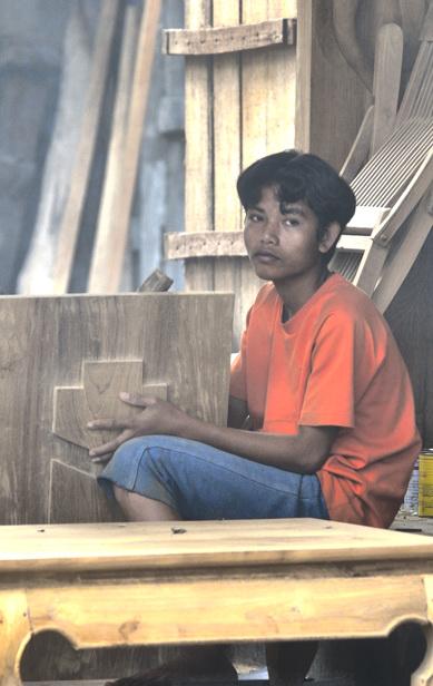 Young woodcarver