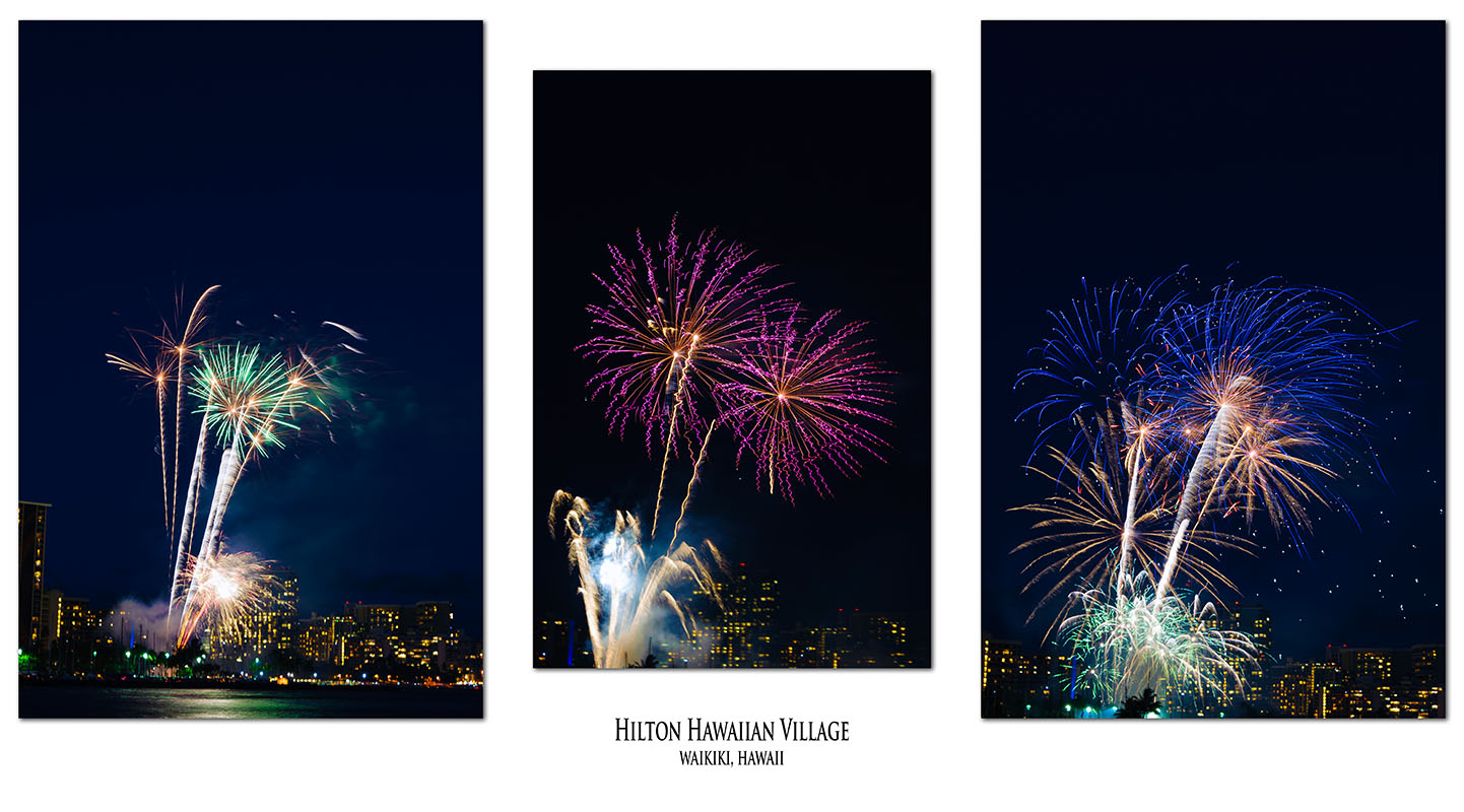fireworks triptych