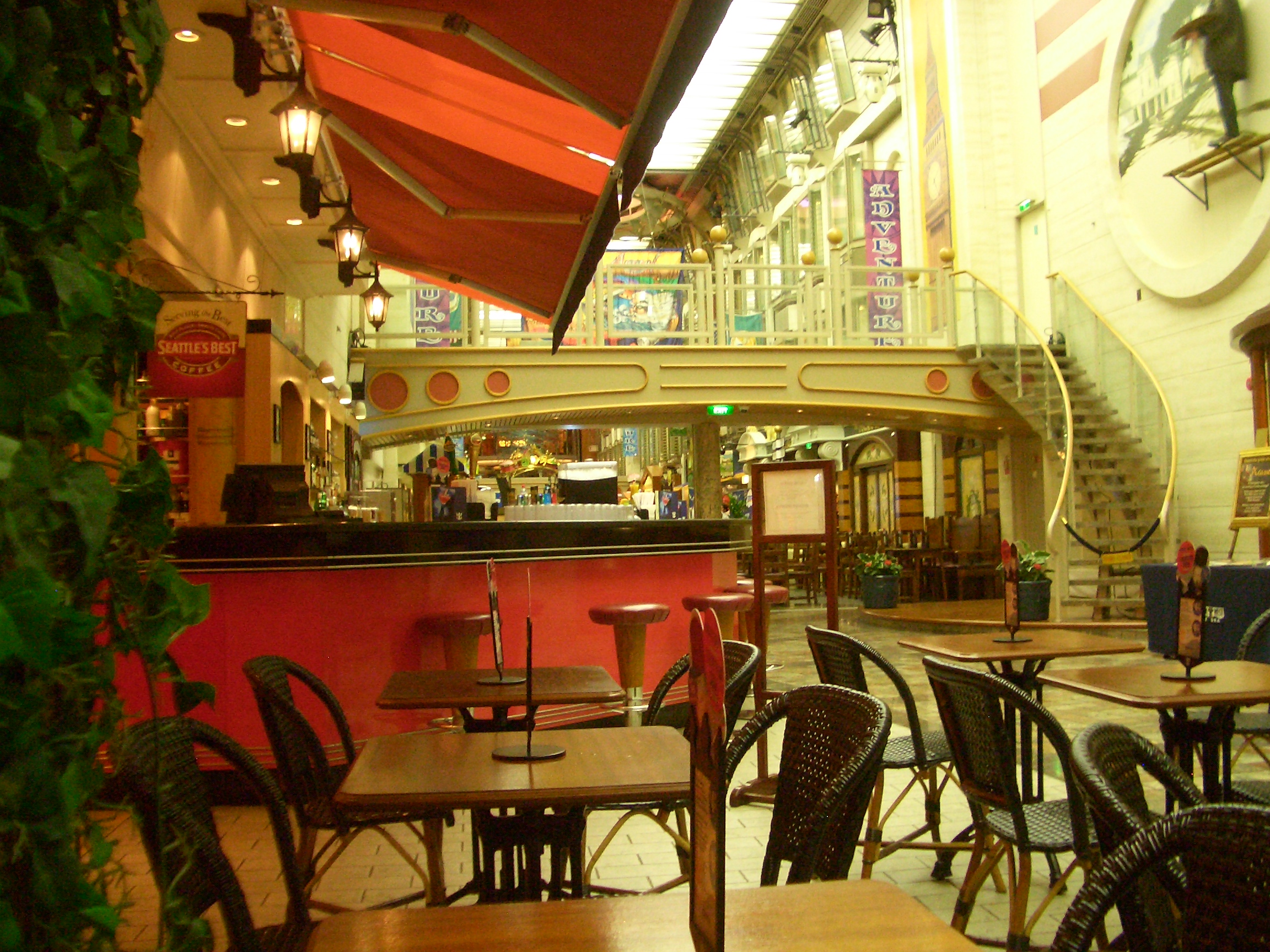 View of promonade deck from cafe