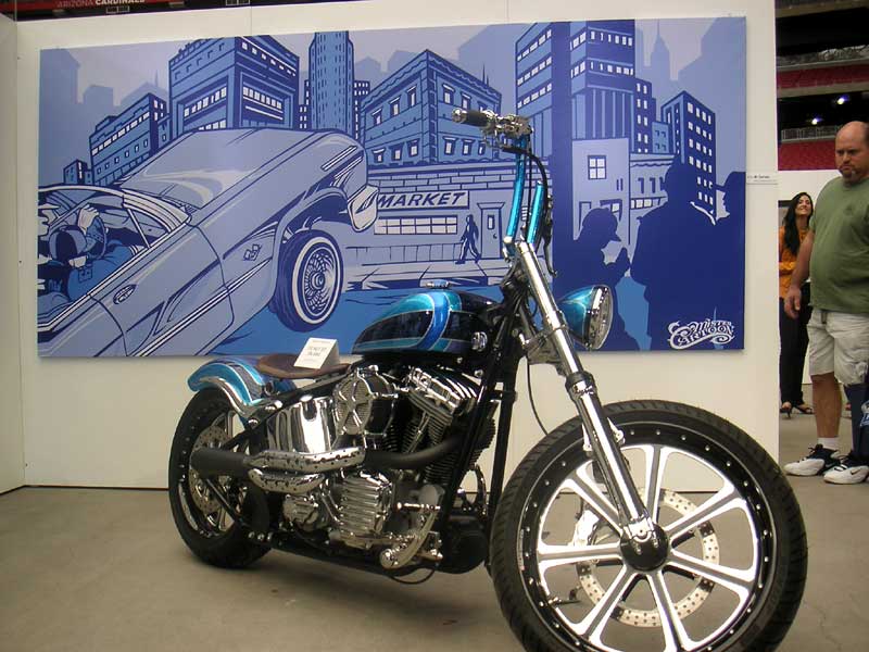 RSD chopper and Estevan Oriol mural