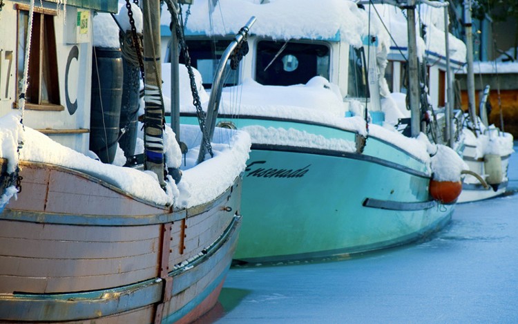 Boats and Snow and Ice