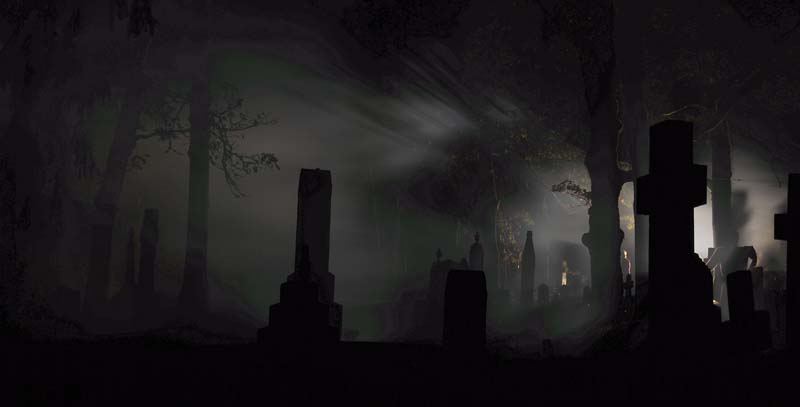 spooky grave yard