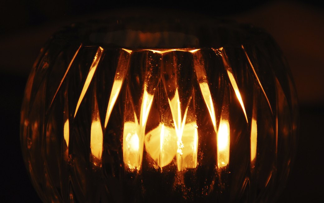 Candle and Candle Holder on Our Dinner Table, Sacramento, California