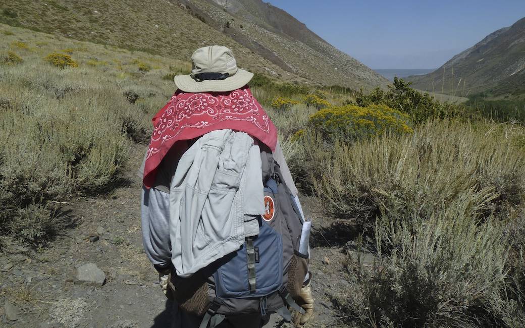 John heads down the trail.