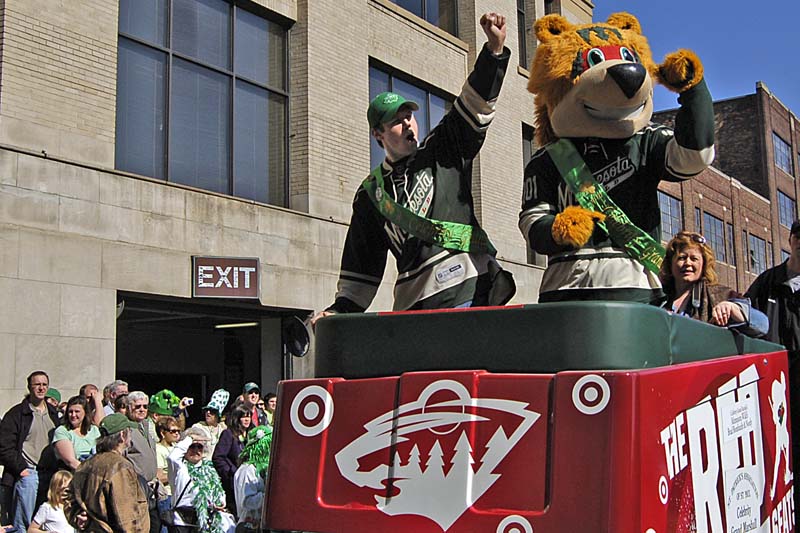 Celebrity Grand Marshal  Minnesota Wilds Brad Bombardir and Nordy