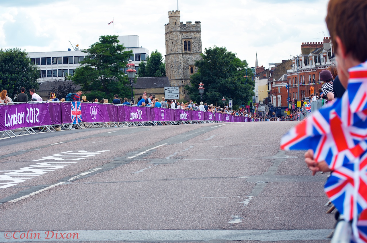 Waiting for the cyclists.