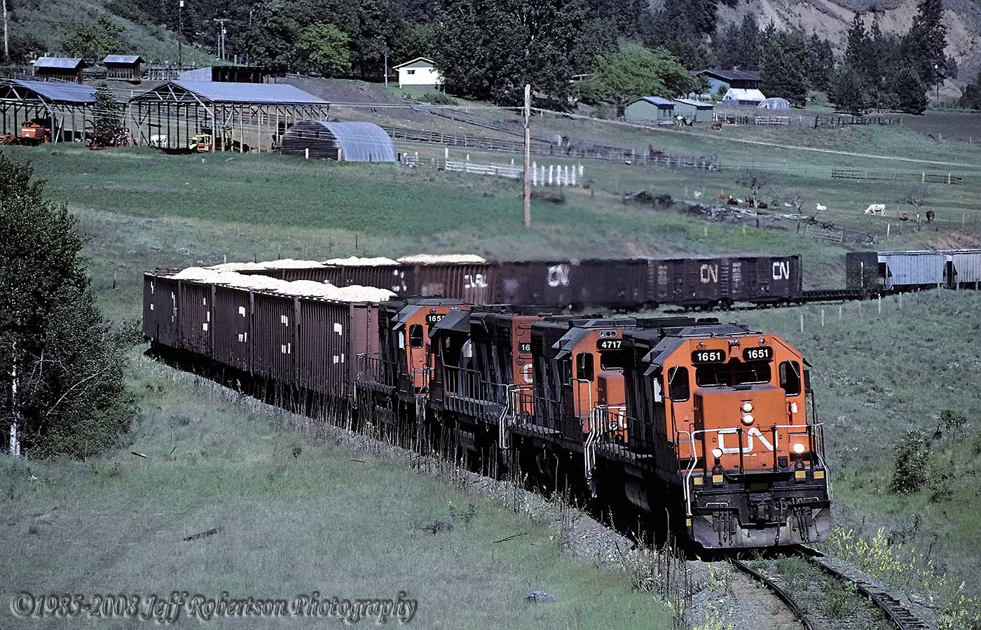 CNR 1651 north approaching OKeefe, BC