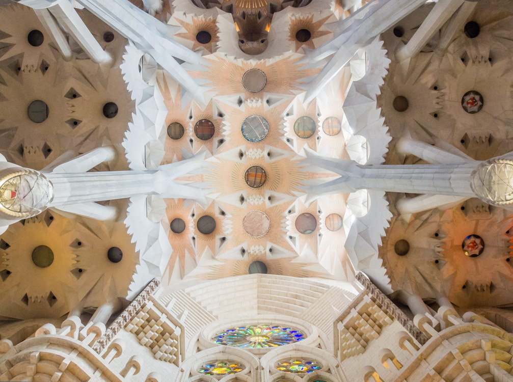 Sagrada Familia - ceiling of cathedral