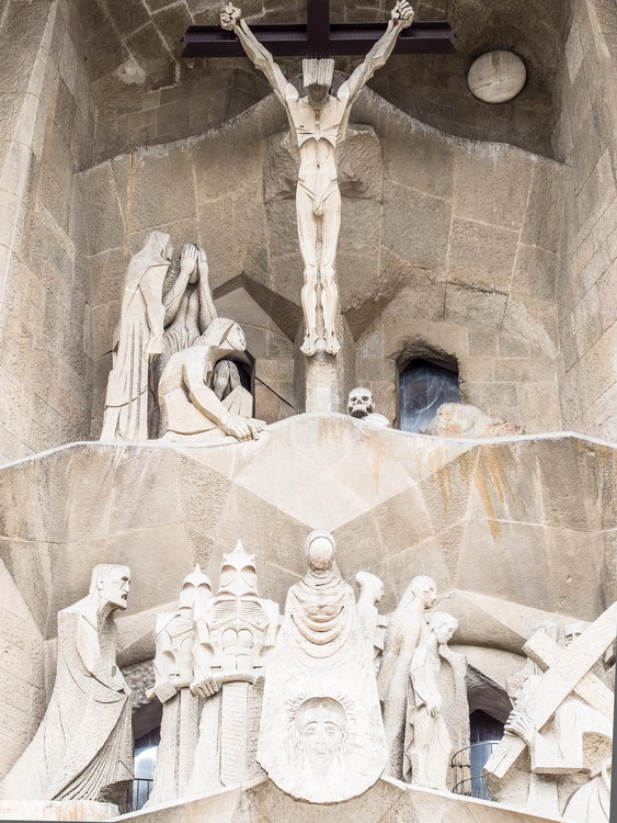 Depiction of the Passion of Christ above front entrance