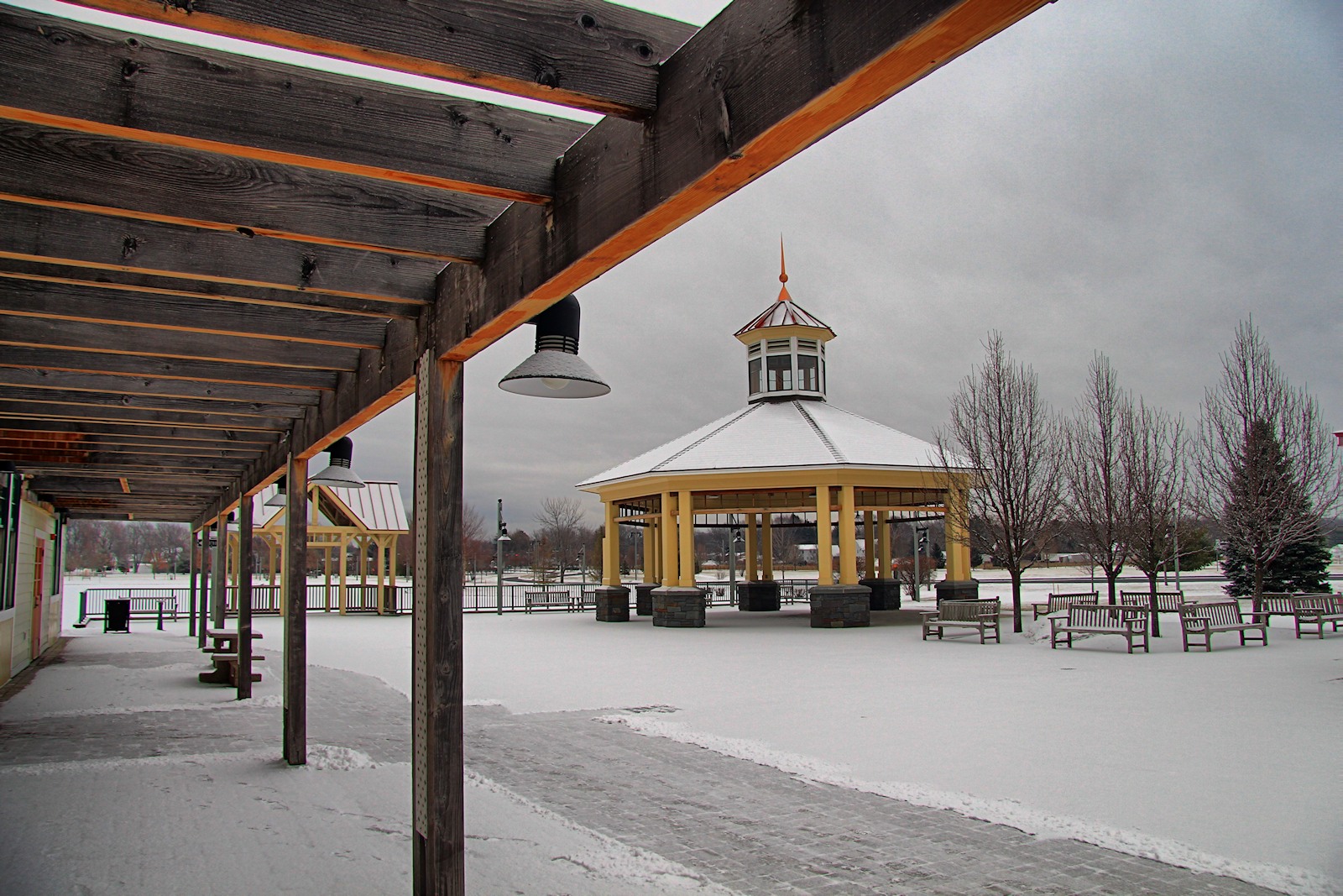 Park Gazebo in HDR<BR>February 8, 2013