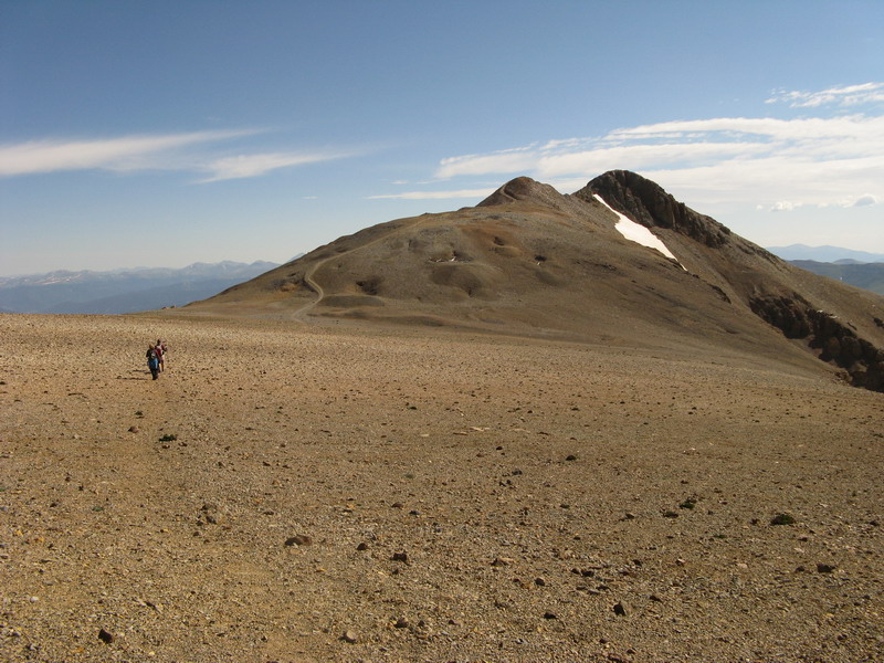 Hiking above the treeline- not too steep here