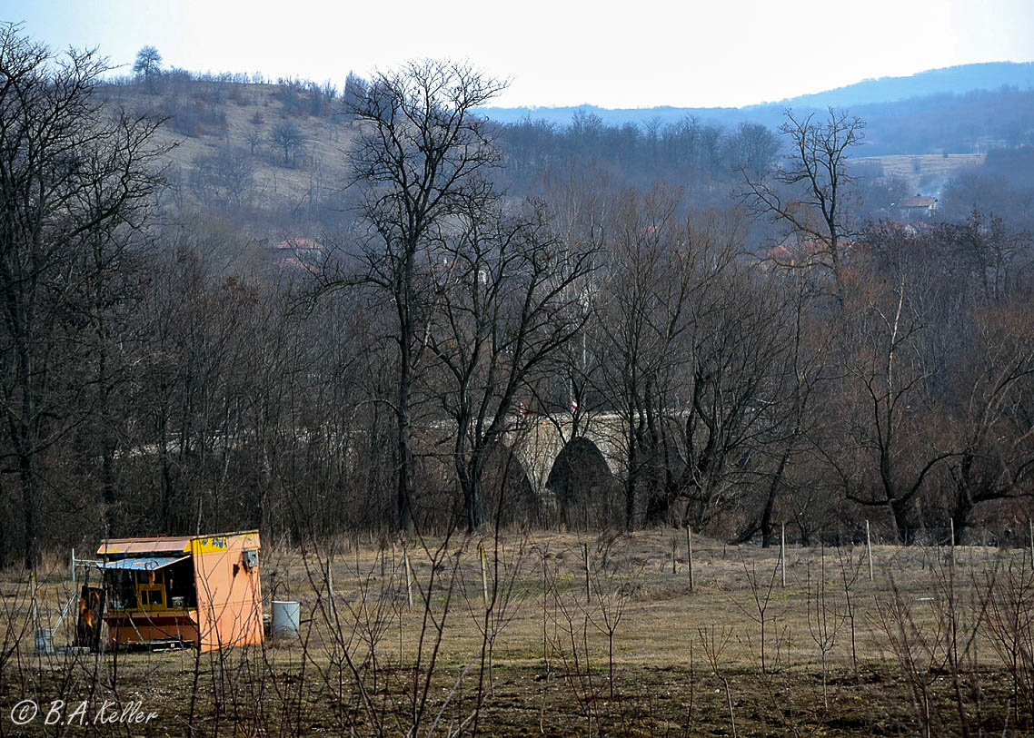 The bee house in the field..