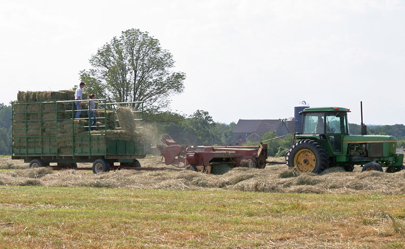 Flying hay bale