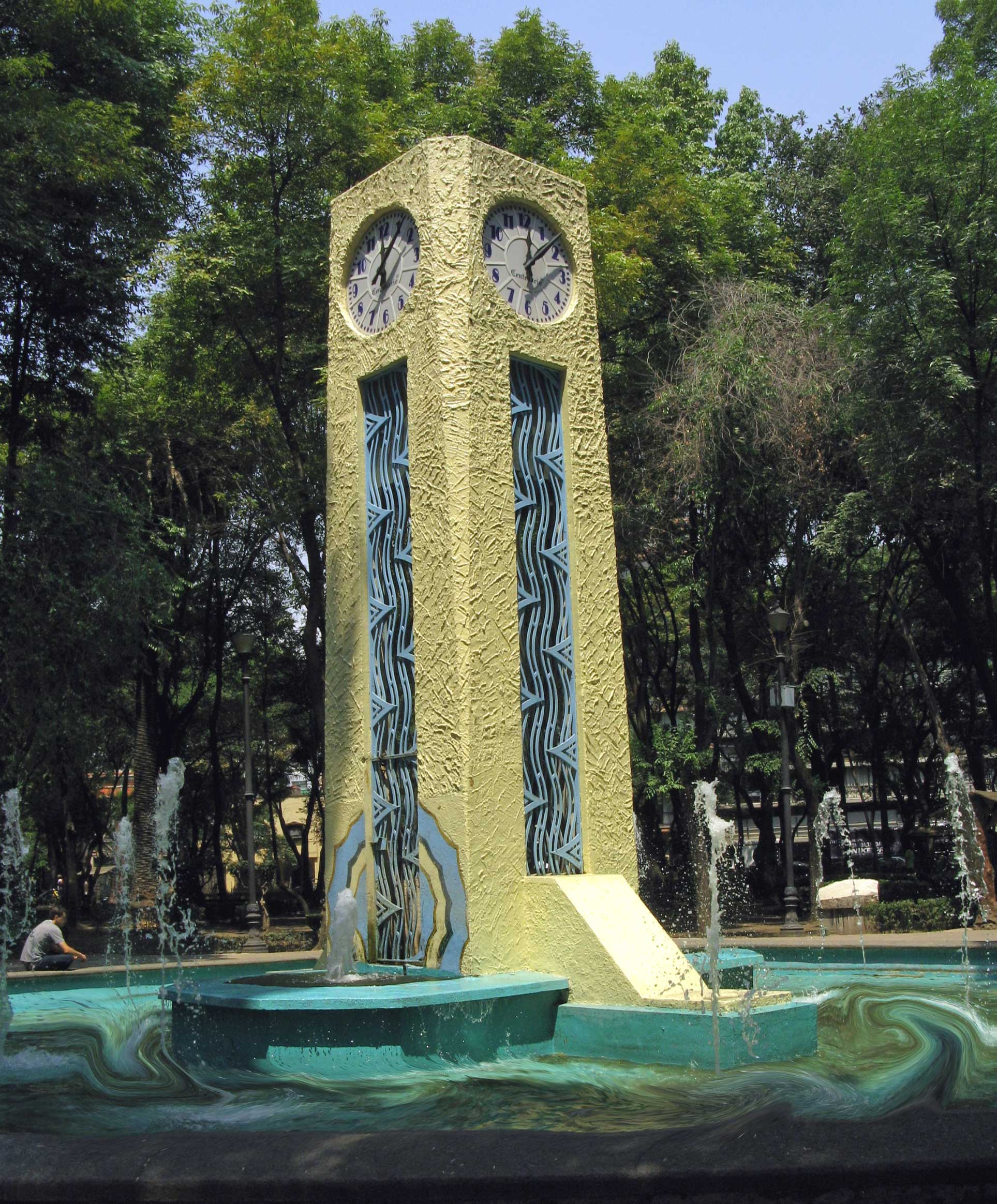 The Water Clock, donated to Mxico, DF by the Armenian Community. Parque Mexico, Colonia Condesa