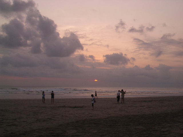 sunset at hotel beach