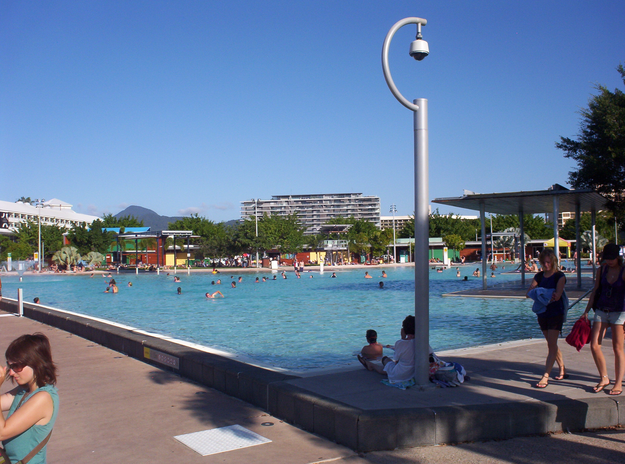 Lagoon, cos you cant swim in the sea! Crocs etc