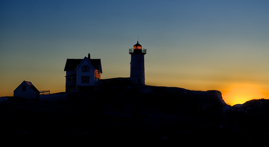 Nubble light at sunrise
