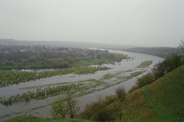 Ramparts of the Holy Trinity and view at the meeting of the Zbruch and Dniester River