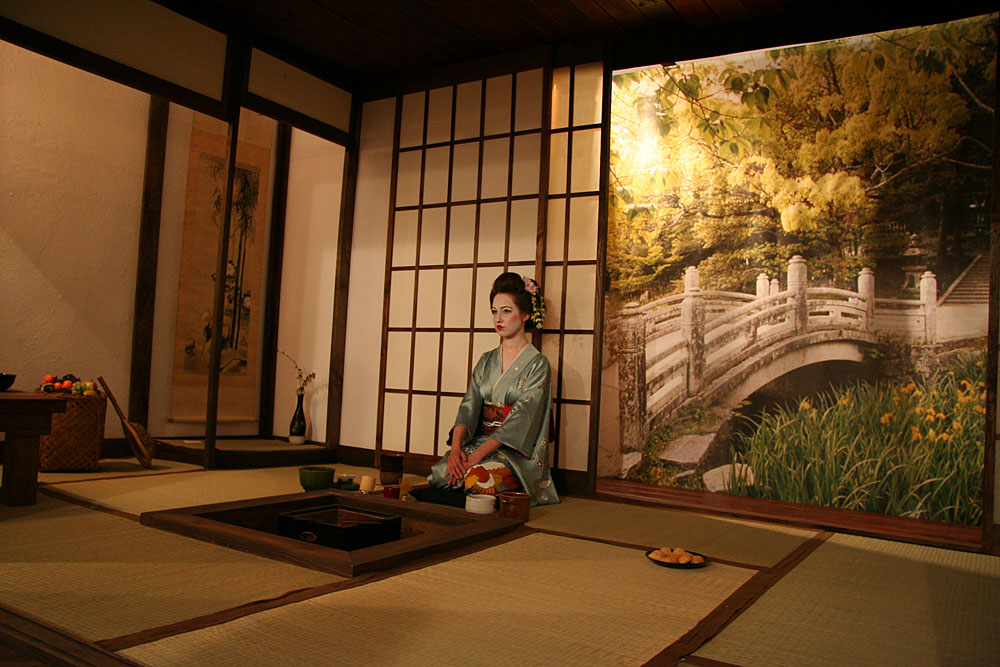 Tea House Chashitsu and Master of Tea ceremony