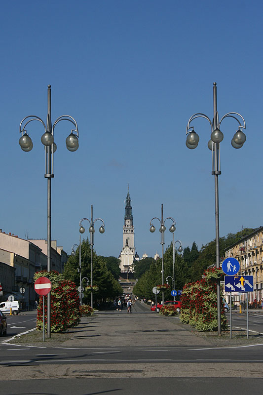 View of the Tower of Pauline Monastery of Jasna Gra from Aleja Najswietszej Maryi Panny