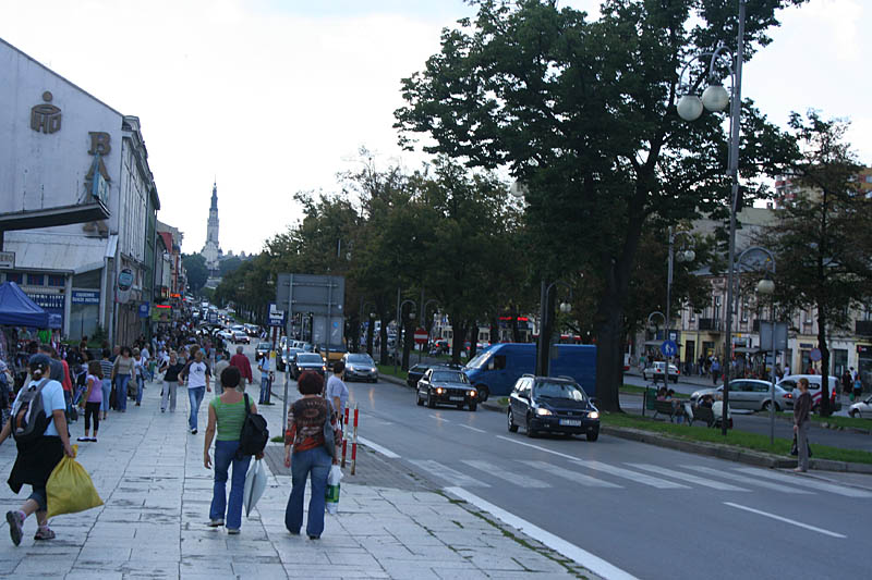 Streets of Czestochowa on late afternoon