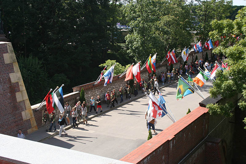 Scouts are coming into John Paul II Gate