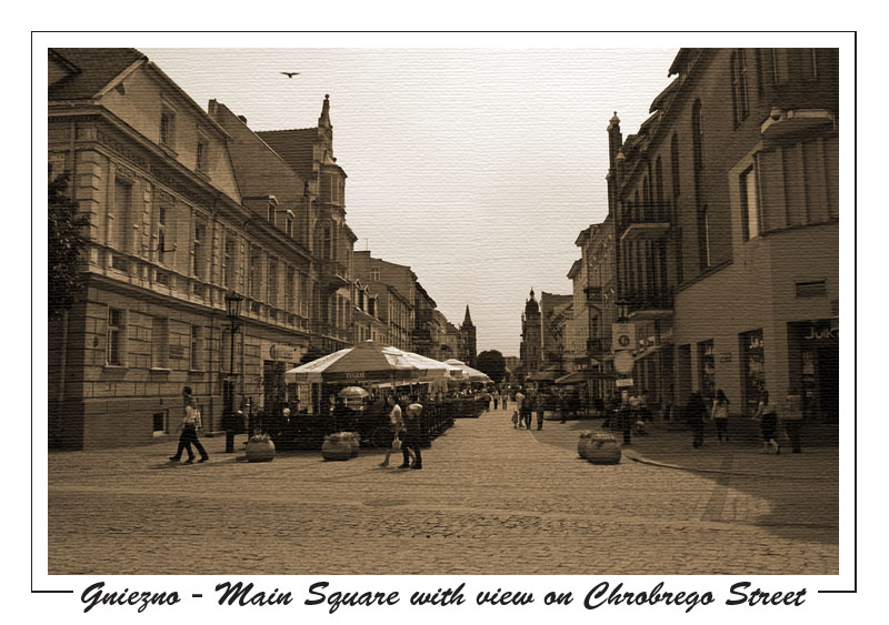 Gniezno - Main Sqaure with view on Chrobrego Street