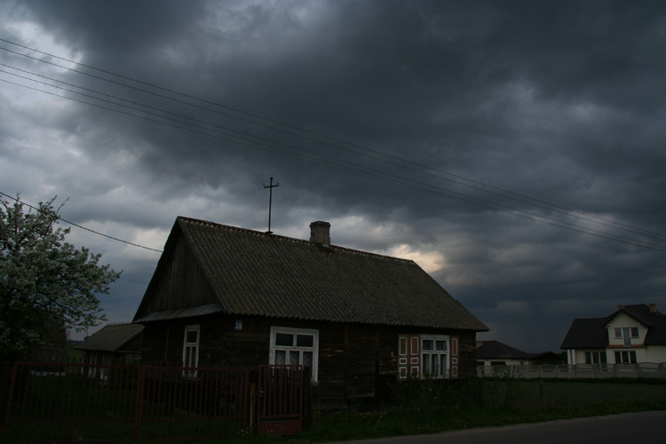 Village House and clouds