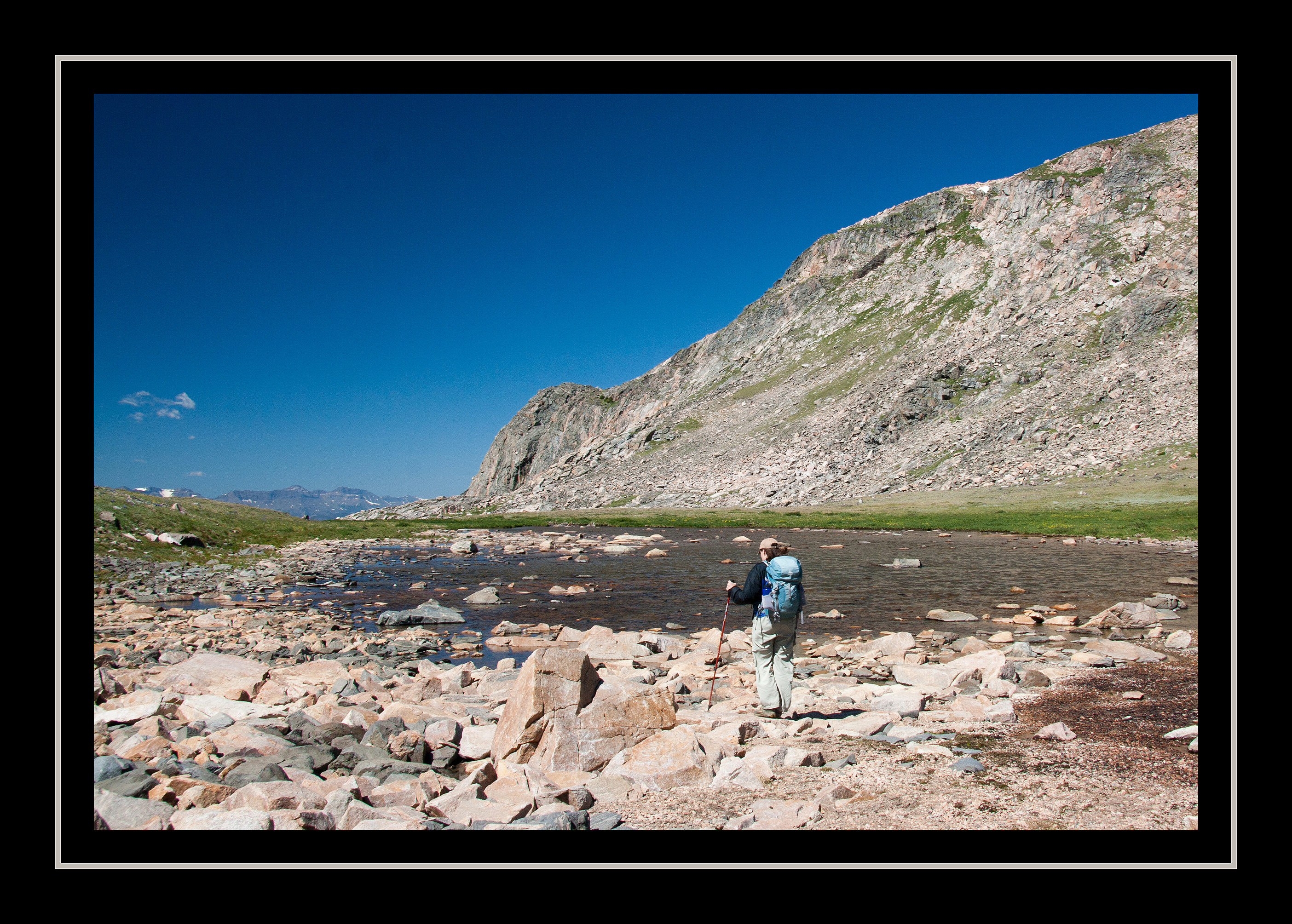 Skirting a small tarn