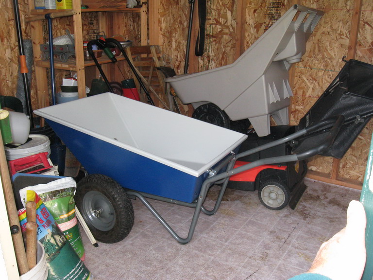 At home in the garden shed.
