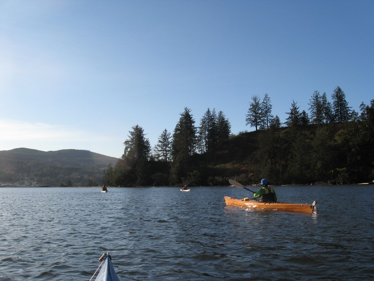Headed down and across the river to a side channel at the head of the Bay.