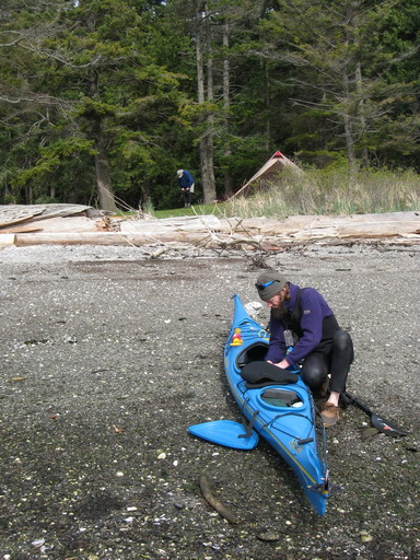 Elmo loading his blue poly boat.
