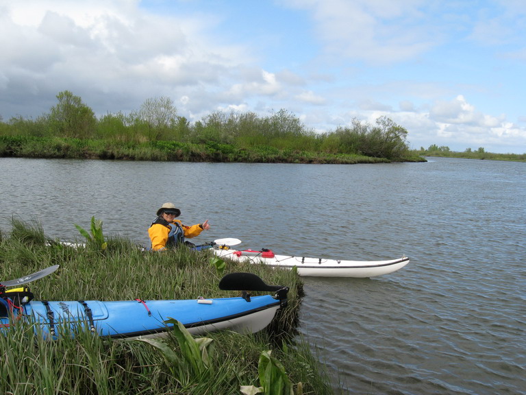 Marsh is separated from our lunch location, Russian Island, by the first truly open water we had.