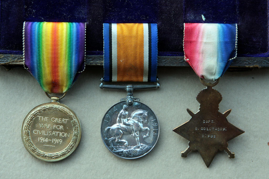 Obverse of Capt Guy Goldthorps medals