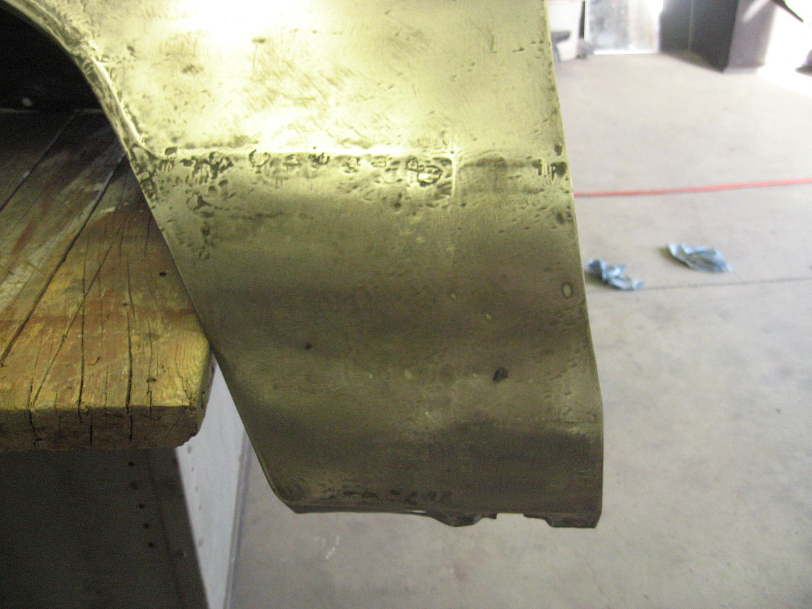 Patch on left front fender