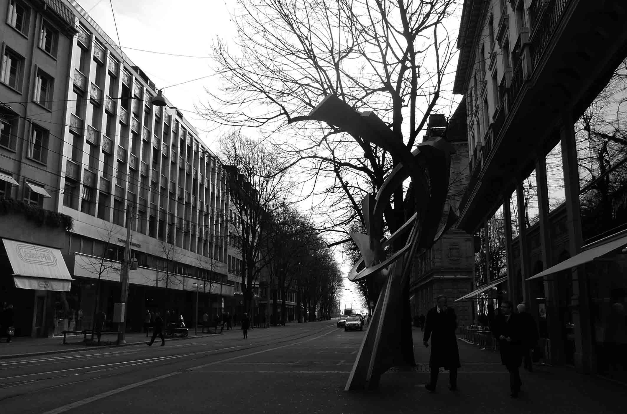 Black and white street