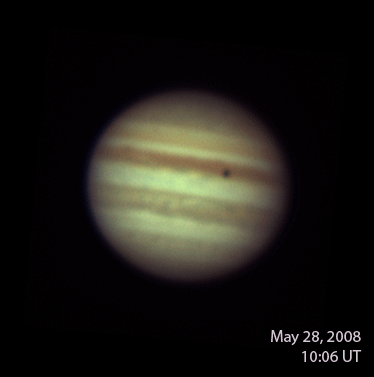 Jupiter: Time-lapse for 35 minutes, May 28, 2008
