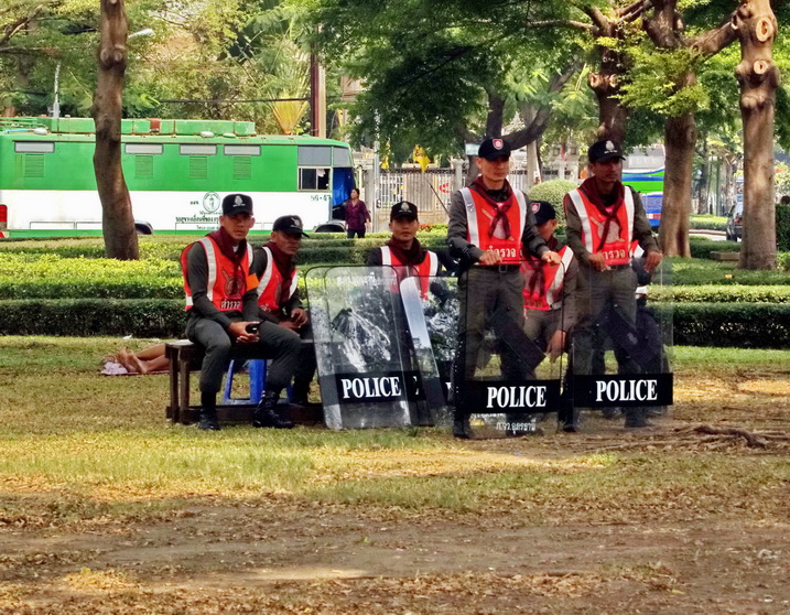 The Police with Riot Shields