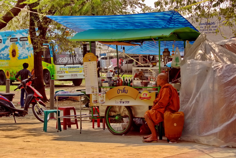 A Monk having a smoke